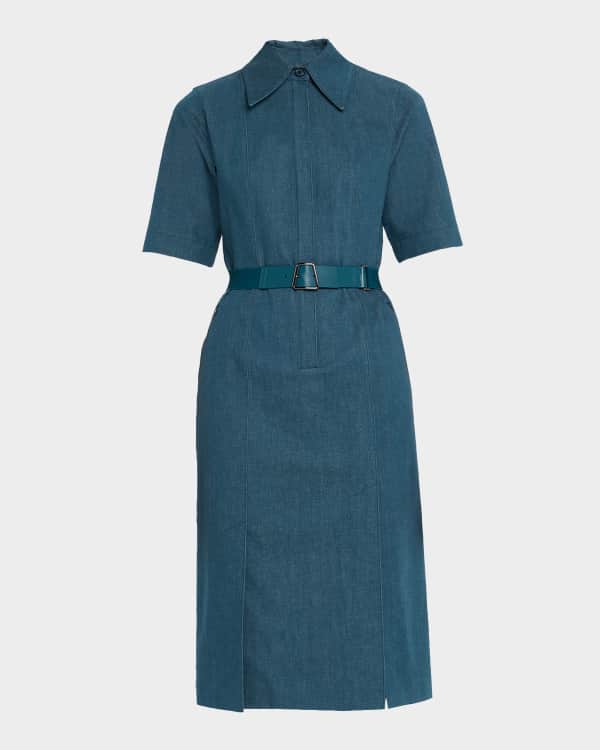 Max Mara Agoraio Belted Drop-Waist Ankle Shirtdress | Neiman