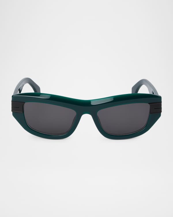 Milford Acetate & Metal Rectangle Sunglasses 