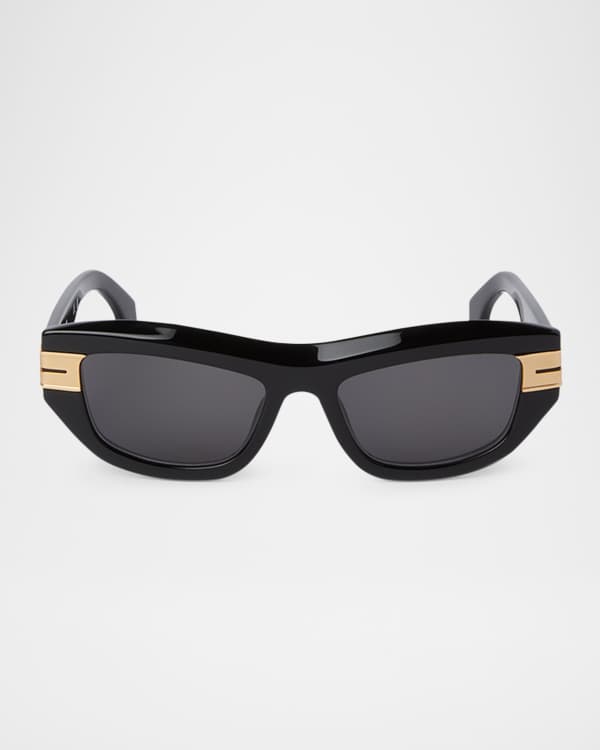 Milford Acetate & Metal Rectangle Sunglasses 