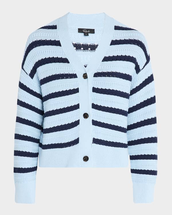 Andersson Bell Marta Striped Asymmetric-Front Cardigan