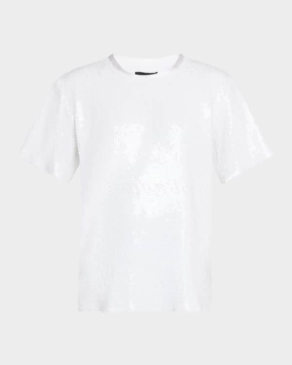 Tシャツ・カットソー Stella Mccartney Crew-Neck T-Shirt With Unique Chain Detail Stella McCartney Falabella Chain Crystal Top | Neiman Marcus