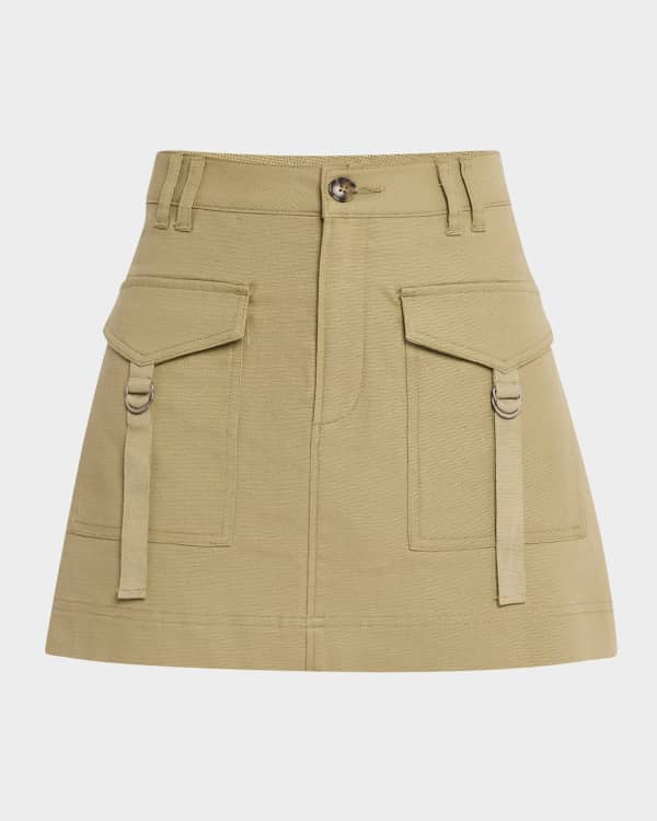 Alice + Olivia Zona High-Rise Godet Mini Skirt | Neiman Marcus