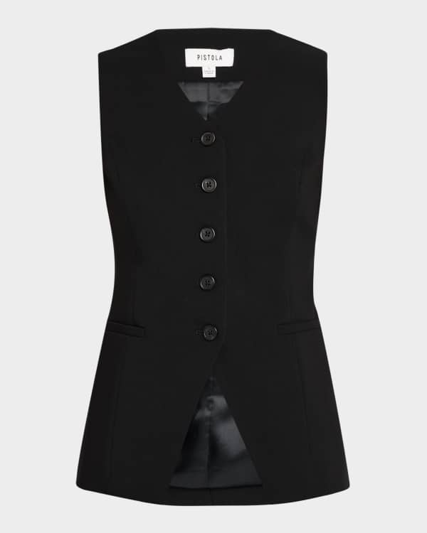 A.L.C. Woodson Pinstripe Cropped Halter Vest | Neiman Marcus A.L.C. Woodson Pinstripe Cropped Halter Vest | Neiman Marcus