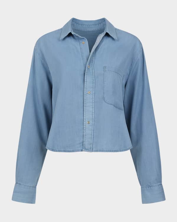DL1961 Zita Linen Button-Front Shirt | Neiman Marcus
