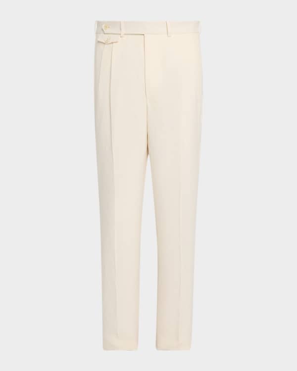 dunhill Glen Check Wool-Cashmere Straight-Leg Trousers