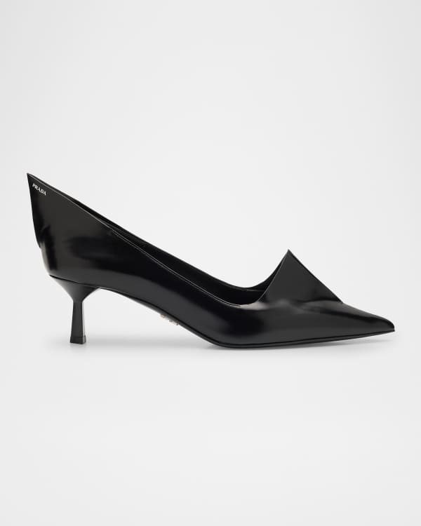 Prada Mesh Logo Slingback Pumps | Neiman Marcus