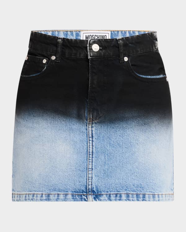 Moschino Jeans Pearl-Embellished Denim Mini Skirt | Neiman