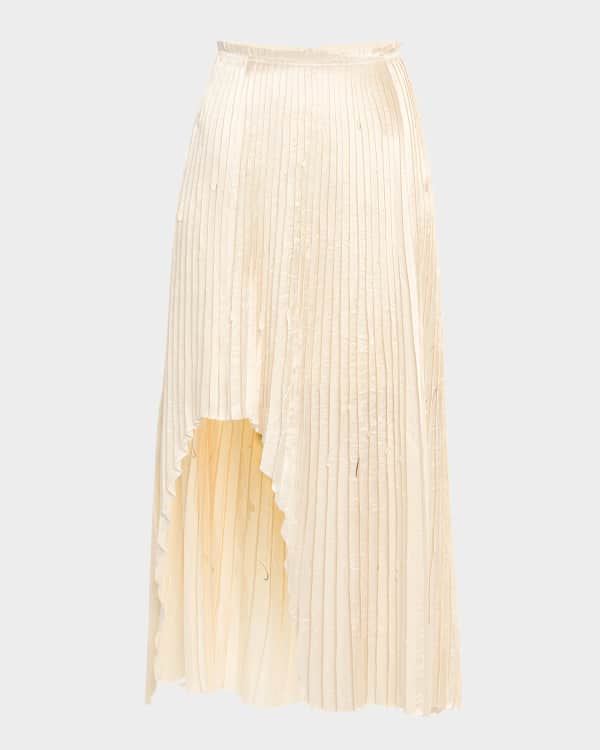 Dries Van Noten Soni Paint Stroke Pleated Midi Skirt