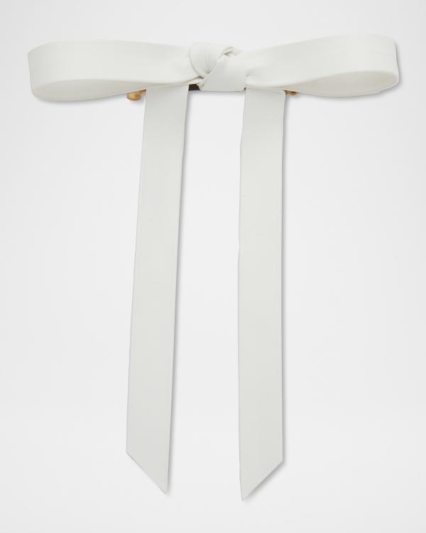 LELE SADOUGHI Ivory Velvet Ribbon Bow Tie Barrette Lele Sadoughi Velvet Ivory Bow Tie Barrette | Neiman Marcus main image 4