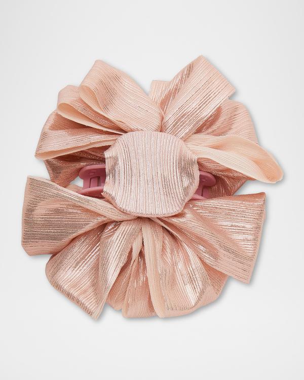 LELE SADOUGHI Ivory Velvet Ribbon Bow Tie Barrette Lele Sadoughi Velvet Ivory Bow Tie Barrette | Neiman Marcus main image 2
