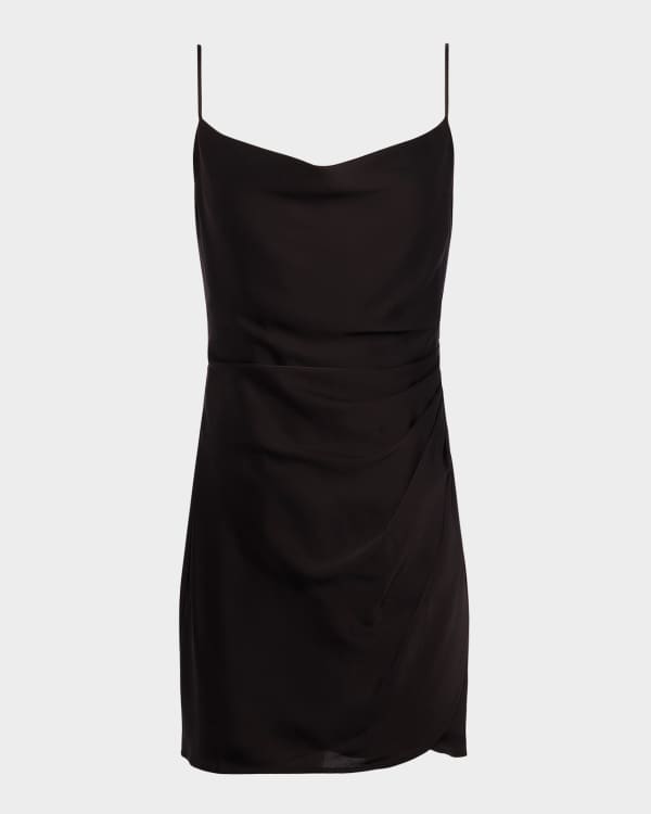 MM6 Maison Margiela Pleated Foldover Mini Dress | Neiman Marcus