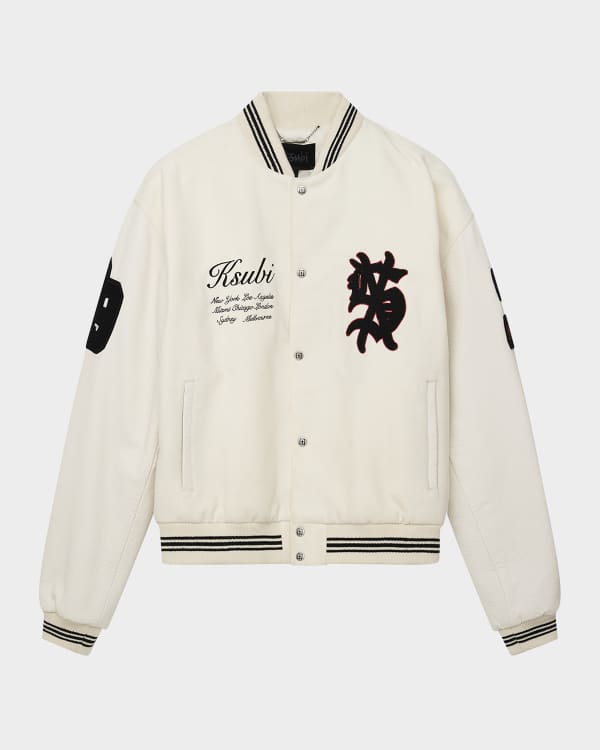 Ksubi Men's Overdyed Royalty Bomber Jacket | Neiman Marcus Ksubi Men's Overdyed Royalty Bomber Jacket | Neiman Marcus