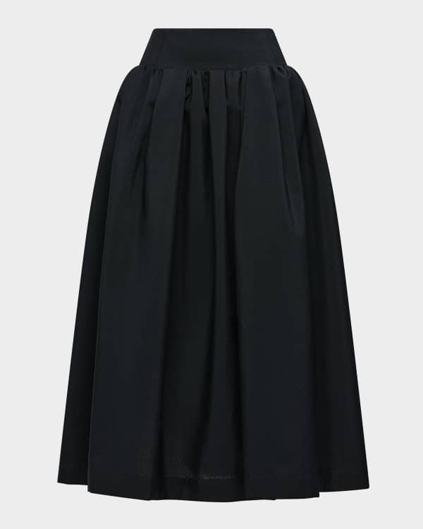 Theory Pleated Flannel Combo Midi Skirt | Neiman Marcus Theory Pleated Flannel Combo Midi Skirt | Neiman Marcus