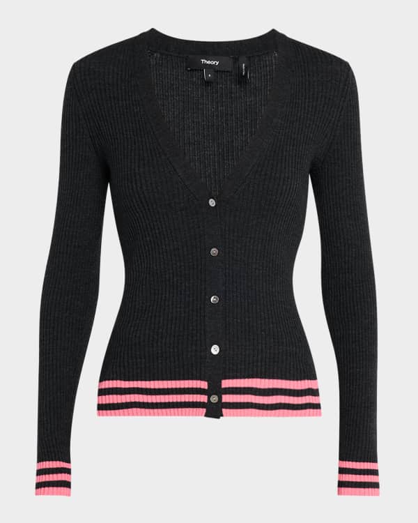 Theory Multicolor Boucle Tweed Cardigan | Neiman Marcus