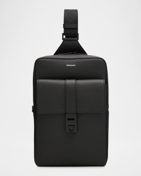 Ferragamo Men's Twins Gancini-Buckle Leather Crossbody Bag