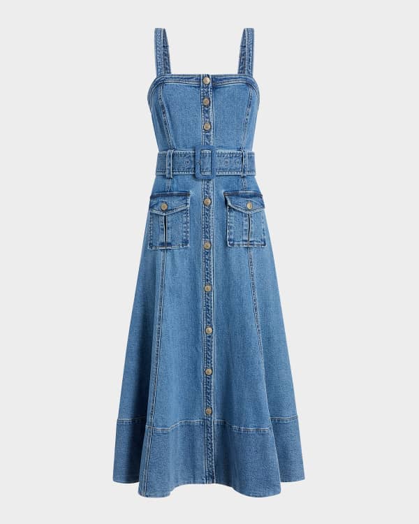 ワンピース Alice + Olivia denim Midi Dress Alice + Olivia Denim Midi Dress | Pickle