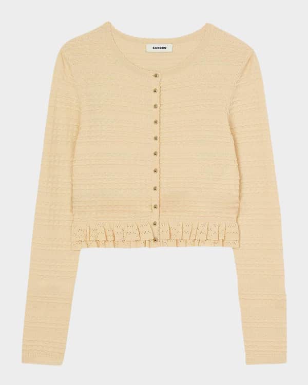 STAUD Craftsman Asymmetric Metallic Cardigan | Neiman Marcus