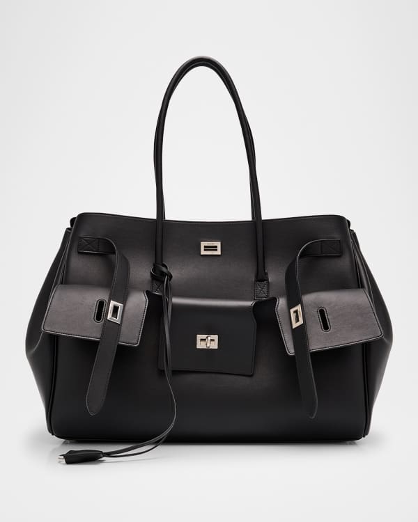 Balenciaga Bel Air Medium Flap Leather Tote Bag | Neiman Marcus