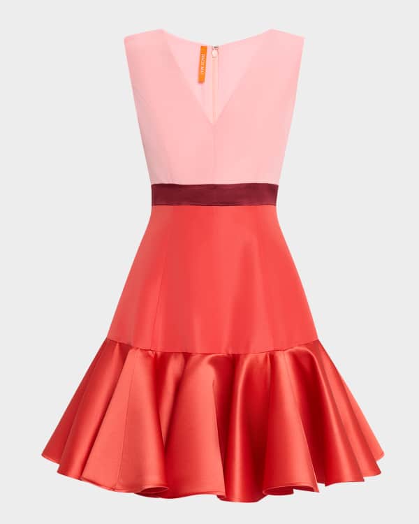 Oscar de la Renta Hollyhocks Embroidered Drop-Waist Fil