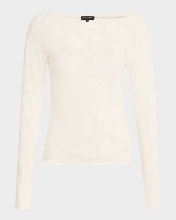 Pucci Abstract-Print Long-Sleeve Mesh T-Shirt | Neiman Marcus
