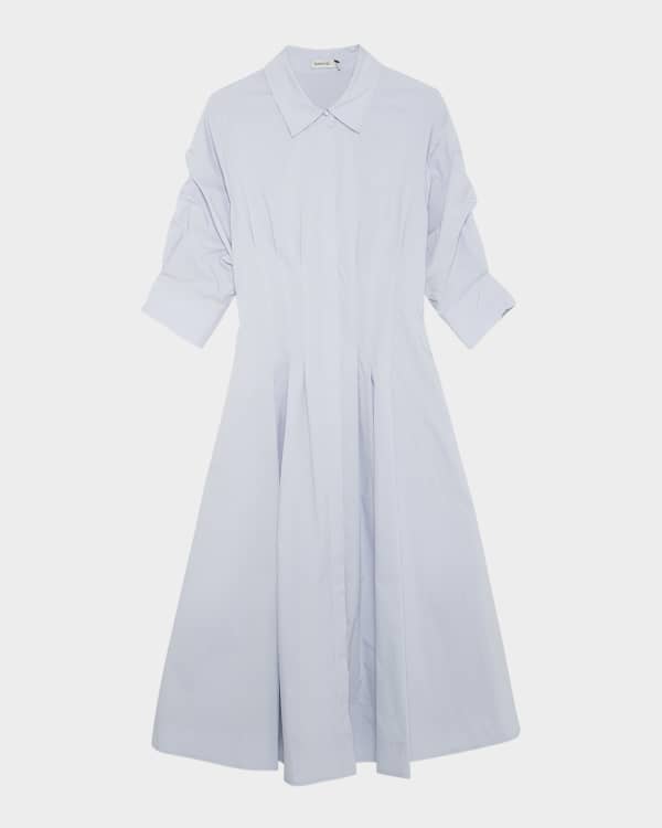 Simkhai Jazz Pintuck Cotton Shirtdress