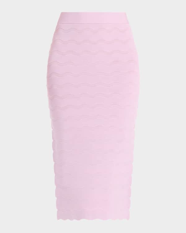 Dolce & Gabbana Multicolor Floral Textured Faux Fur Pencil Skirt