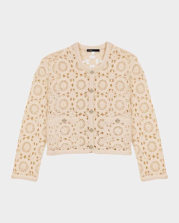 STAUD Craftsman Asymmetric Metallic Cardigan | Neiman Marcus