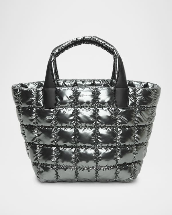 VeeCollective Porter Medium Metallic Quilted Tote Bag