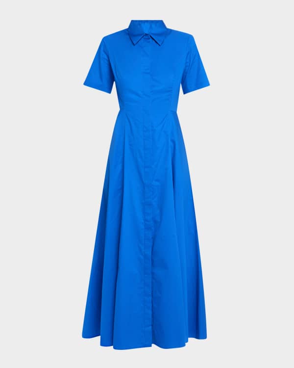 Damson Madder Goldie Denim Leopard Swing Dress | Neiman Marcus