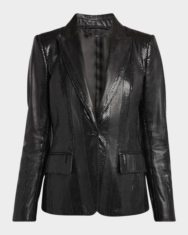 Balmain Love Letter-Print Single-Breasted Tailored Jacket