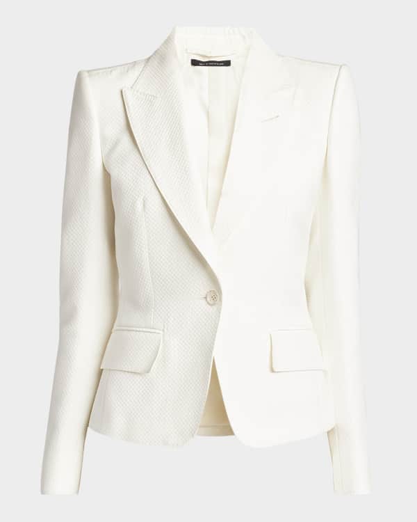 TOM FORD Silk-Wool Twill Double-Breasted Jacket | Neiman Marcus