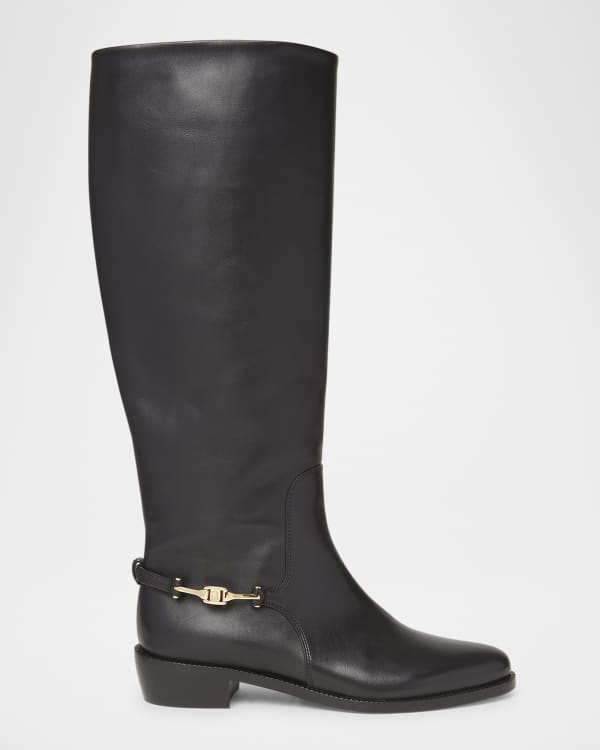 Amina Muaddi Fiona Mirror Stiletto Tall Boots | Neiman Marcus
