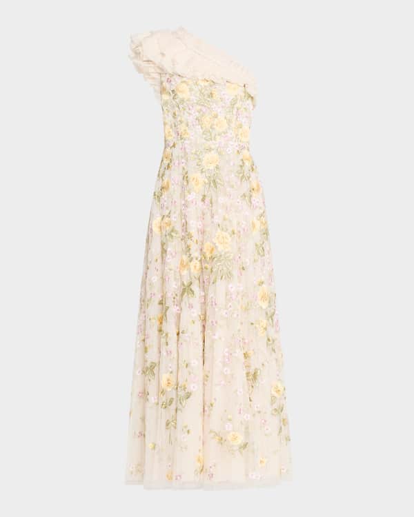 Leila Sequin Dot Tulle Ankle Gown
