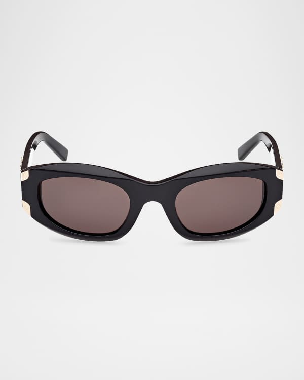 Marc Jacobs Embossed Logo Acetate Oval Sunglasses | Neiman