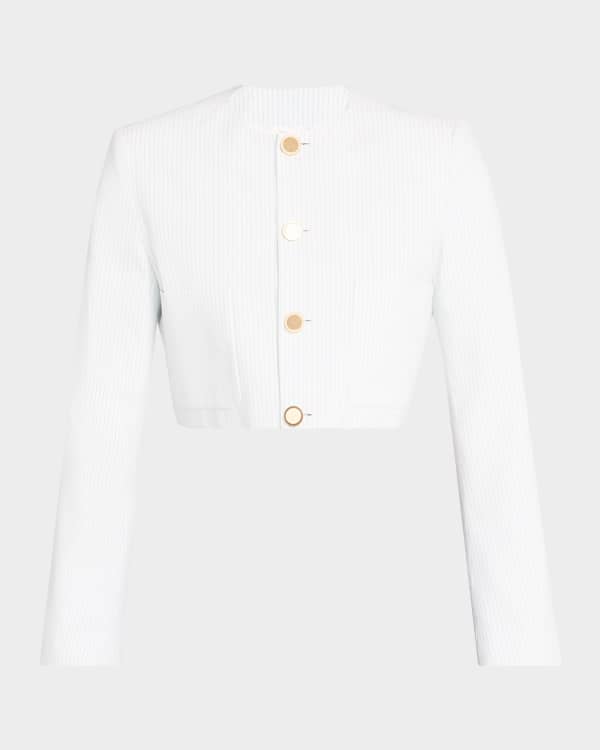 FRAME BUTTON FRONT ジャケット FRAME Pinstripe Button-Front Jacket | Neiman Marcus