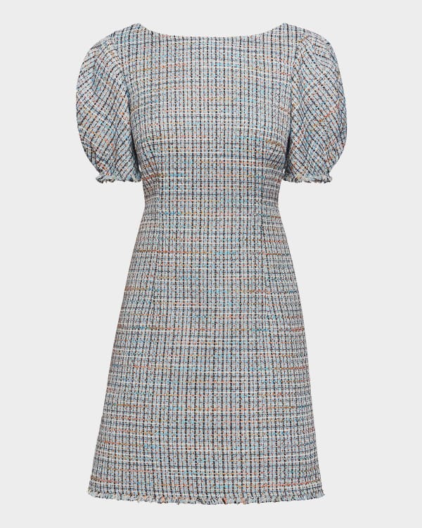 パーティードレス FABIANA FILIPPI Mini dress in tweed-effect yarn FABIANA FILIPPI Sleeveless Sequin Tweed Mini Dress | Neiman