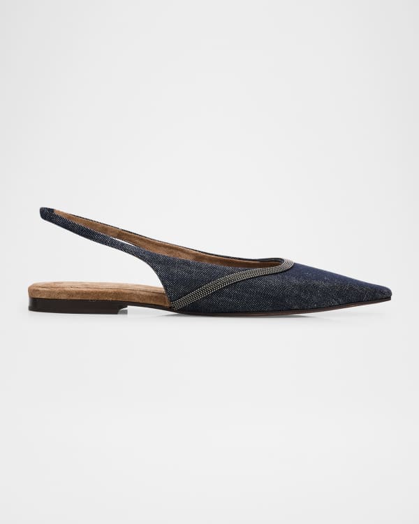 Jacquemus Les Slingbacks Duelo Denim Ballerina Flats