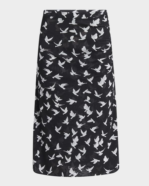 Balmain 5-Button See-Through Knit Midi Skirt | Neiman Marcus