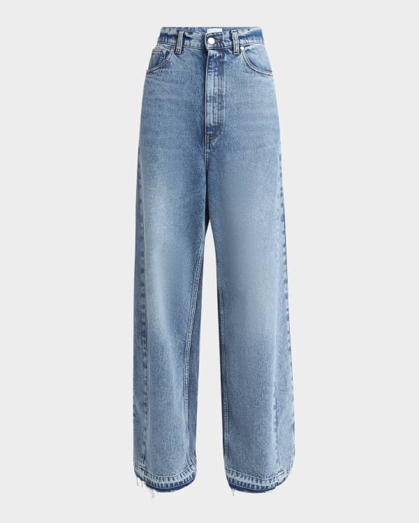 Maison Margiela Slash-Sides Wide-Leg Denim Pants | Neiman Marcus