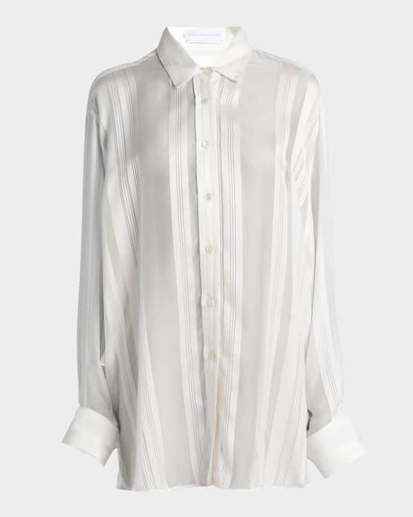 【SIMONE ROCHA】クリスタル装飾メッシュトップ Crystal-embellished mesh top in pink - Simone Rocha | Mytheresa