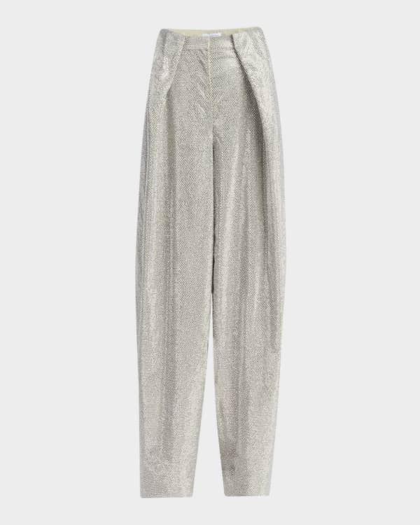 Victoria Beckham Alina Check Wide-Leg Trousers | Neiman Marcus