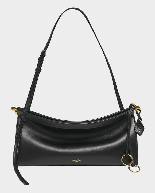 ALAIA Mina 25 Shoulder Bag in Paper Straw and Leather