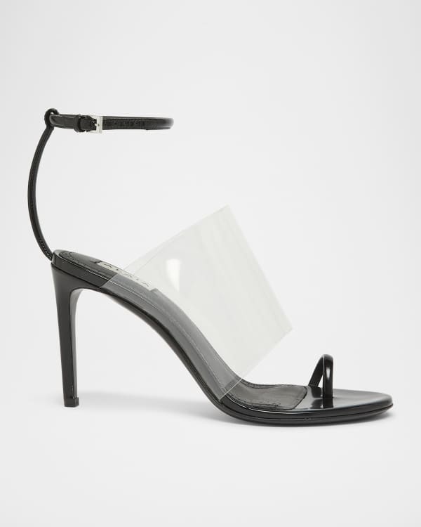 Loewe Petal Brush-Heel Leather Sandals | Neiman Marcus