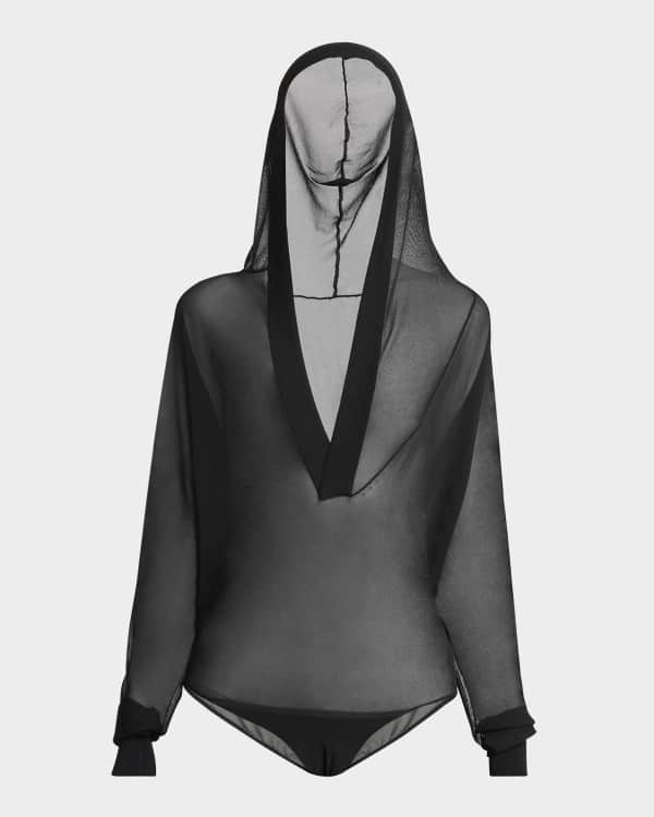 Givenchy 4G Mesh Long-Sleeve Crewneck Bodysuit | Neiman Marcus