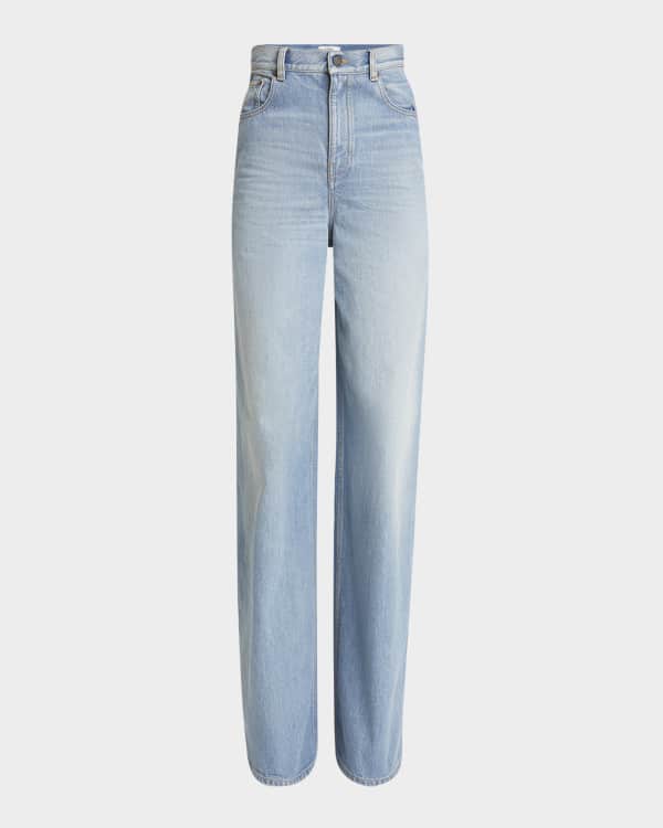 Givenchy High-Rise Pleated Baggy Wide-Leg Denim Pants