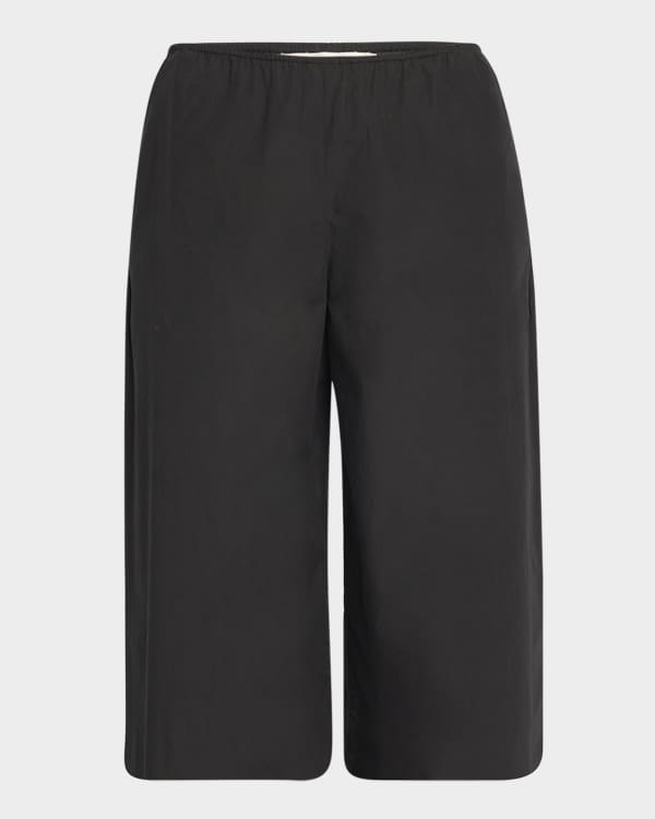Khaite Pheadra Wide-Leg Ankle Crepe Pants | Neiman Marcus
