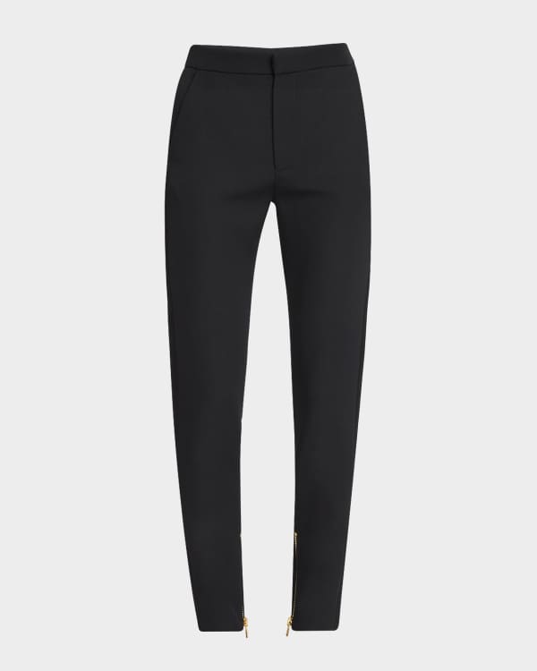 THE ROW Selvie Skinny Leg Wool Pants | Neiman Marcus