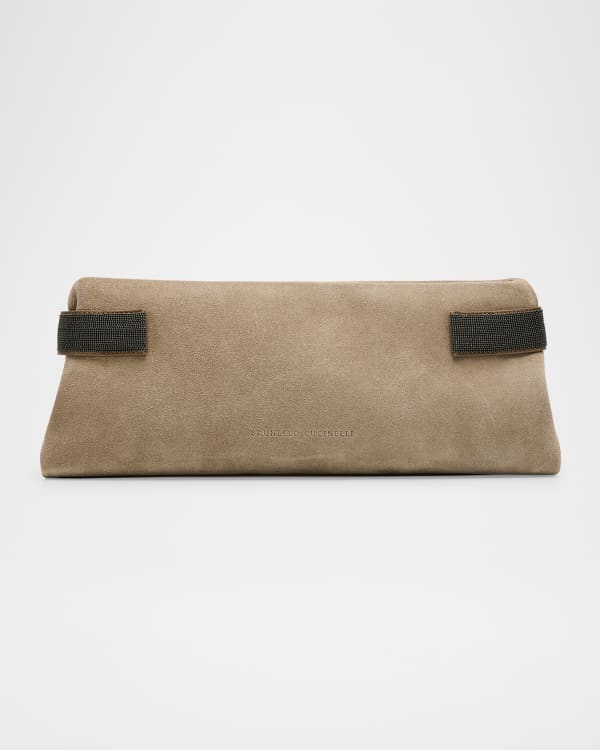 Brunello Cucinelli Grained Leather Clutch Bag | Neiman Marcus
