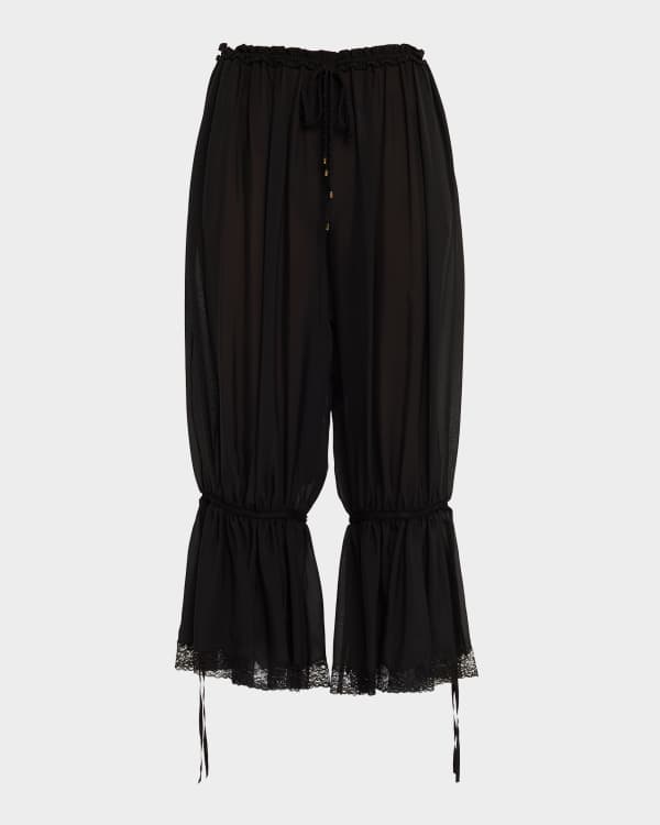 Maison Margiela◆ブラウス/--/--/BLK Maison Margiela Slash-Sides Wide-Leg Denim Pants | Neiman Marcus