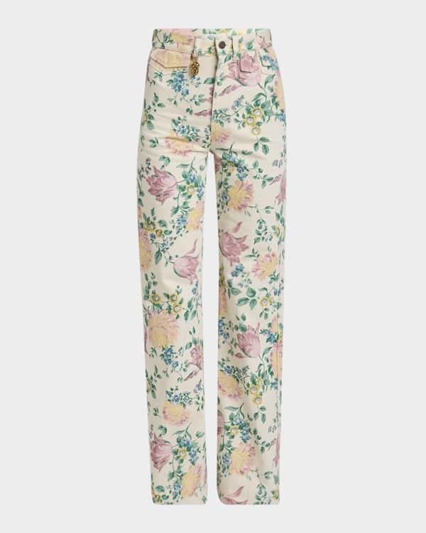 【関税＆送料込み】Chloe Ivory Flared Denim Trousers Chloe High-Rise Godet Flare Denim Trousers | Neiman Marcus